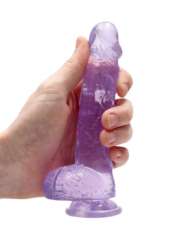 Real Rock Crystal Clear 6" Realistic Dildo With Balls Sextoys Adult Products Purple