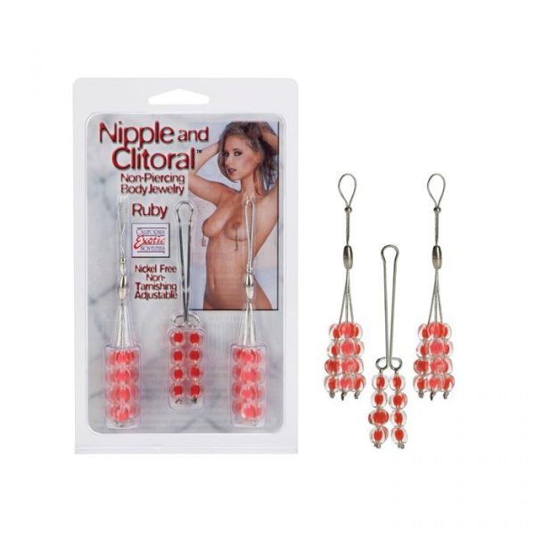 Calexotics Nipple & Clitoral Non-Piercing Body Jewellery Ruby