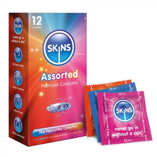 Skins Condoms Assorted 12 Pack D&R, NAT, UT