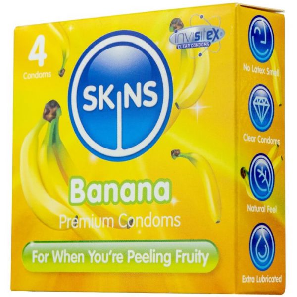 Skins Condoms Banana 4 Pack International 1