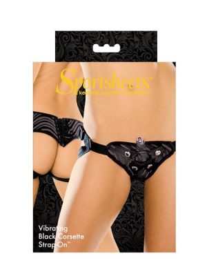 Sportsheets Strap On Vibrating Corsette Strap-On Black