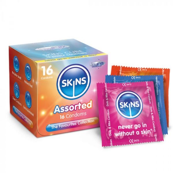 Skins Condoms Assorted Cube 16 Pack D&R, NAT, UT