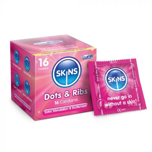Skins Condoms Dots & Ribs Cube 16 Pack