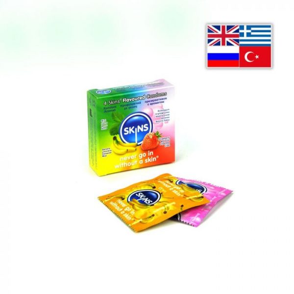 Skins Condoms Flavours 4 Pack International 1