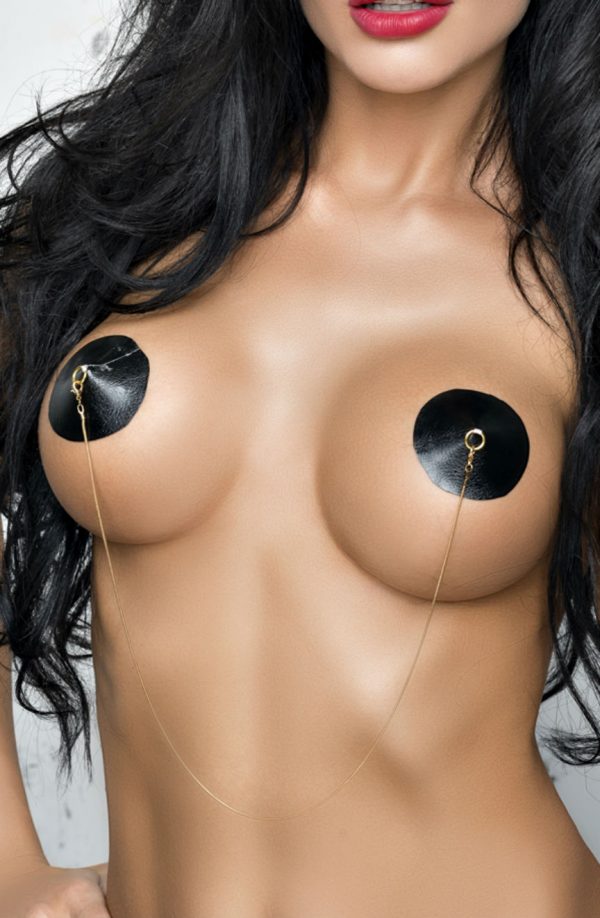 Me Seduce Faux Leather & Chain Pasties Nipple Covers