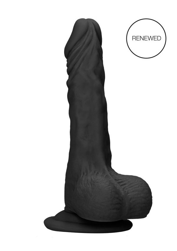Real Rock Dong With Testicles 7 Inches Black