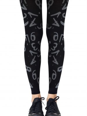 Zohara “Lucky Number” Light Grey Print Footless Tights