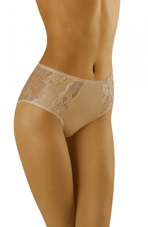 Wolbar Eco-Vu Full Stretch Back Lace Detail Brief Panty Beige
