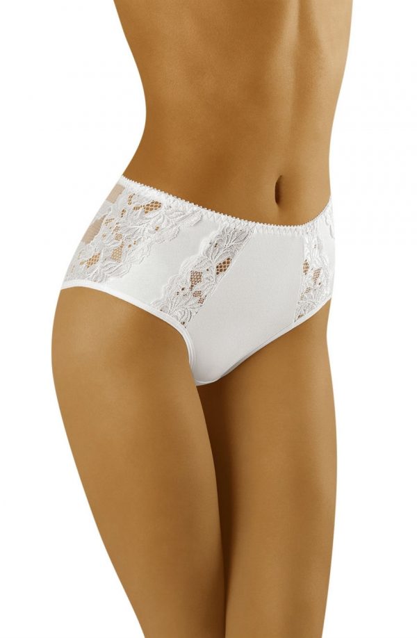 Wolbar Eco-Vu Full Stretch Back Lace Detail Brief Panty White