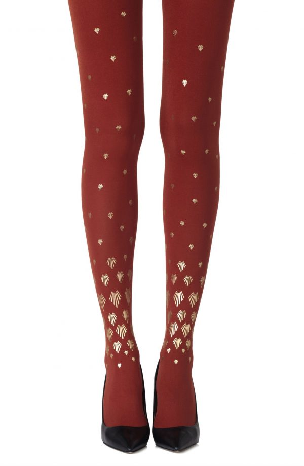 Zohara “Shell Out” Rust Print Tights