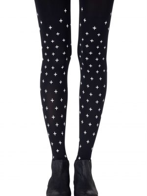 Zohara “You + Me = Love” Black Tights