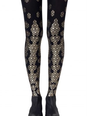 Zohara “Queen Bee” Gold Print Tights