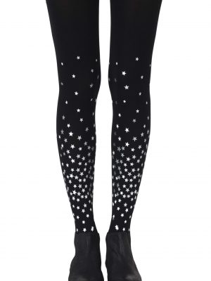 Zohara “Rise And Shine” Silver Print Tights