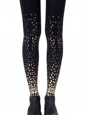 Zohara “Shape Up” Gold Print Tights