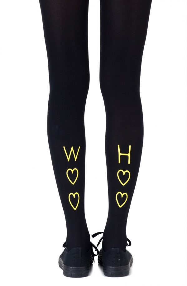 Zohara “Party In The Back/Front” Black Tights