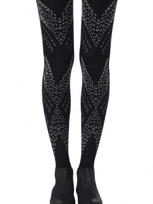 Zohara “You’re My Darling Angle” Black Tights