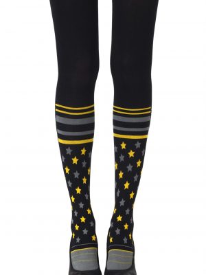 Zohara “Sock It To Me” Black Print Tights