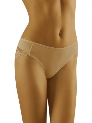 Wolbar Aria Sheer Mesh Lace Back Panty Brief Beige